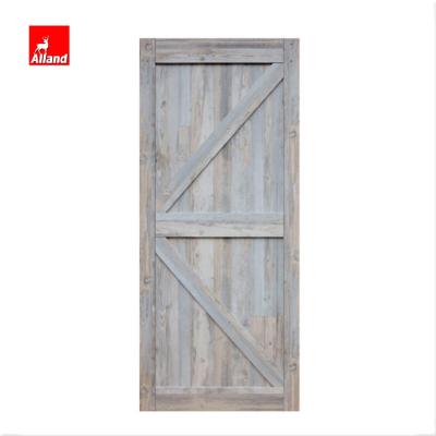 China Sound Insulation Factory Direct Solid Wood Craftsman Style Solid Wood Panel Walnut Double Sliding Mirror Barn Door For Interior Room for sale