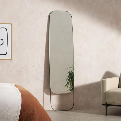 China Modern Minimalist Decorative Floor Standing Mirror Metal Framed Mirror In Living Room Hallway Entrance for sale