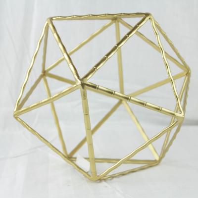 China Art Decor Gold Geometric Iron Table Decor for sale