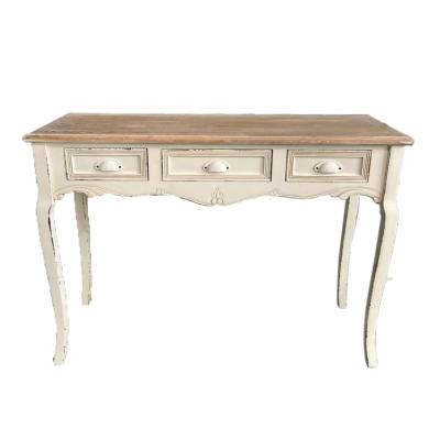 China Assembly Required Vanity Make Up White French Wood Console Table Drawer Dresser for sale