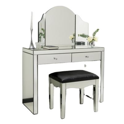 China Foldable Console Table With Venetian Mirrored Glass Mirror Dressing Table for sale