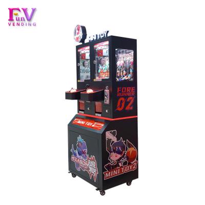 China Cheap Metals+Glass Arcade Prize Mini Toy Claw Machine 2players Selling Game Plush Toy Doll Grabber Double Small Crane For Sale Bubble Teashop for sale