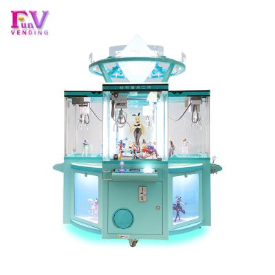 China Metals+Glass 2021 New Single Skewb Diamond Claw Machine 4 Players Net Red Cranium Toys Claw Machine For Amusement Park for sale