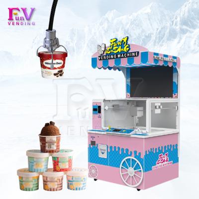 China Guangzhou Funvending funny metal gambling visa card tetminal ice cream claw machine vending machine for sale for sale