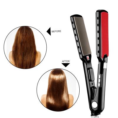 China Household Private Label Dual Voltage Ceramic Coating Iron 450F Flat Hair Straightener Flat Irons Hair Curler for sale