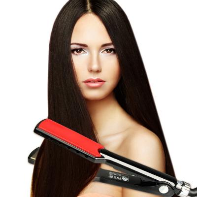 China Wholesale Ceramic Wide Flat Hair Straightener Commercial Flat Iron 2 in 1 Hair Straightener and Fast Heating Curling Flat Iron for sale