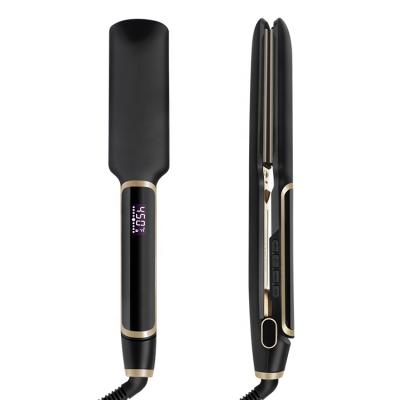 China Multi-Functional Wide Screen Professional Wide Flat Ceramic Flat Iron Curler Hair Curler Straightener Flat Iron Hair Straightener Dual Screen Ceramic Temperature Adjustable Voltage Straightening for sale