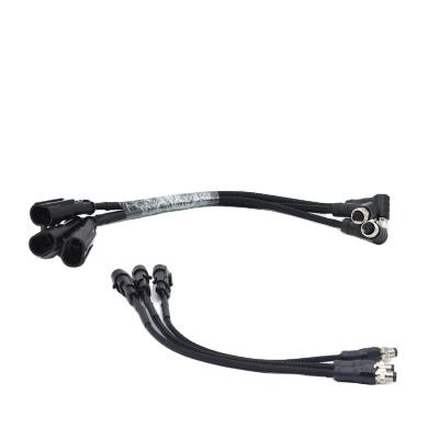 China Automative Custom Design 5pin M8 Rectangle Head 20cm Braided Wire With Terminal TE 282104-1 Auto Connector Auto for sale