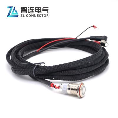 China Waterproof Customized Automative 5pin M8 litz 3meters right angle wire with LED switch cable connector for sale