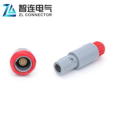 China Red Medical Equipment 9 Series 1P Colorful Plastic Circular Medicine / Power Push Pin Connector for sale