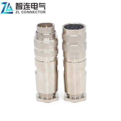 China Waterproof IP67 Automotive 4 8 Core Connector Male M16 Female Metal Assembled Plug for sale