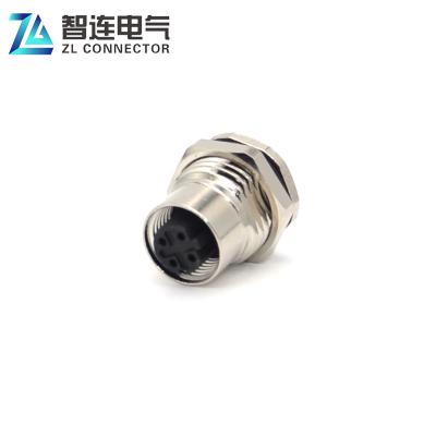 China Power M12 D Code 4 Pin Plug Male Waterproof Connector IP67 Connector for sale