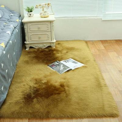 China Factory Wholesale Washable Amazon Faux Sheep Skin Fur Living Room Bedroom Anti Slip Rugs And Blankets for sale