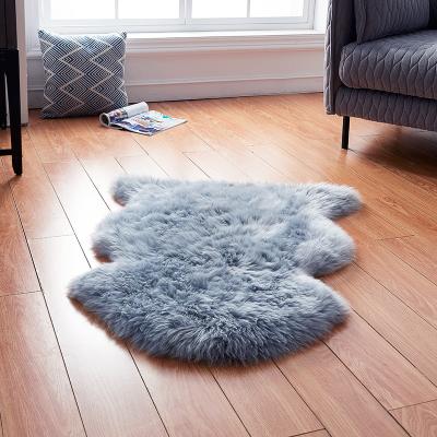 China Wholesale Washable Sheepskin Rug Faux Fur Area Rug 60*90cm Non-Slip for sale