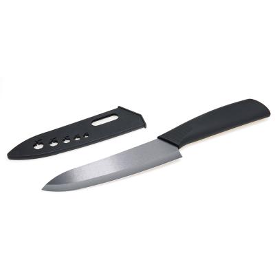 China Quality Guaranteed Viable 6 Inch Black Ceramic Stainless Steel Knife With Plastic Sheath Vegetable Knife With Blade Guard Cover for sale