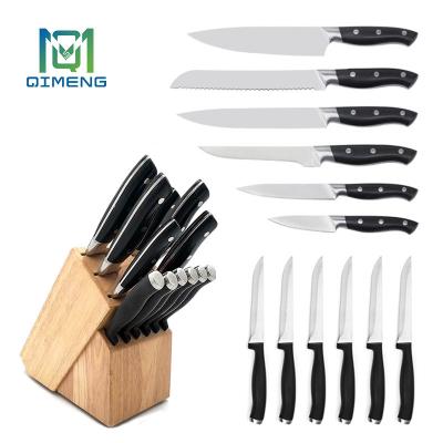 China Japanese Style Stainless Steel High Carbon Damascus Steel Viable Kitchen Knife Set With Stand for sale