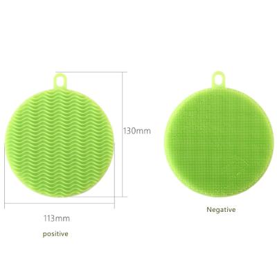 China Durable Silicone Dish Scrubbers Kitchen Sponges Non Scratch Universal Dishwashing Brushes Stink Free Sponges for sale