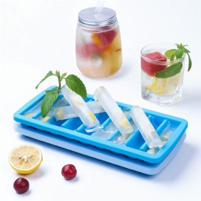 China Sustainable Easy Release Silicone Ice Cube Tray 9 Cavity Refrigerator Ice Cube Trays Kids DIY Ice Cream for sale