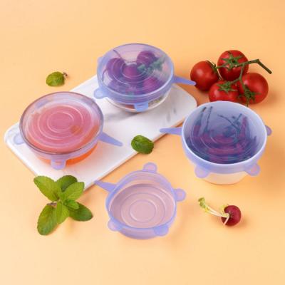 China Non Spill Reusable BPA Free Silicone Leak Proof Fresh-Keep Lid Food Sealing Covers Stretch Lids for Fruits Meat and Vegetables for sale