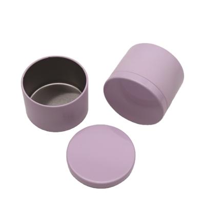 China Small Food Style Small Fresh Pink Color Round Tea Storage Candle Tin for sale