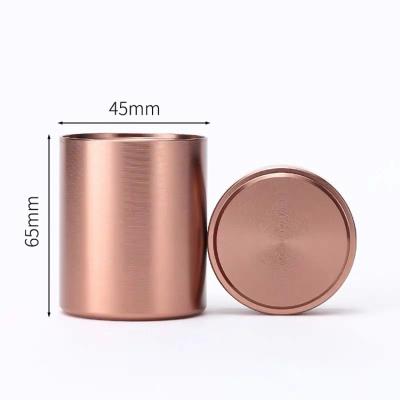 China Custom Tea Gold Colored Mini Round Tea Metal Tins for sale