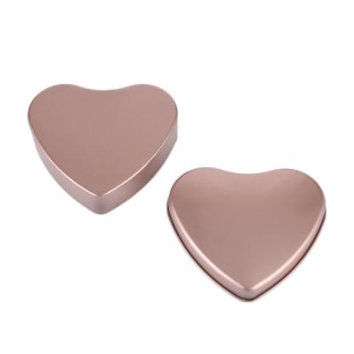 China Custom Chocolate Candy Storage Heart Shape Mint Tin in Rose Gold Color Metal Food Can for sale