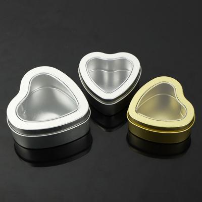 China Cosmetic Romantic Silver Color Gold Color DIY Candle Making Heart Tin for sale