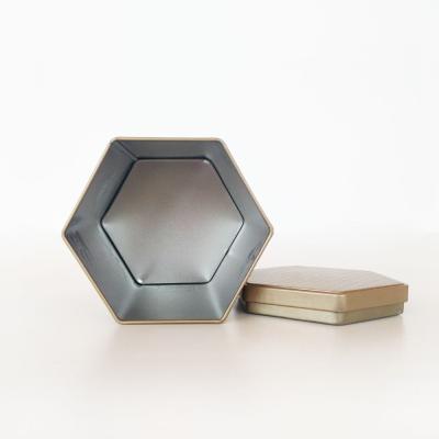 China Others Wholesale Metal Containers Hexagon Tin Box With Lid for sale