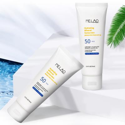 China Custom Moisturizer Moisturizer SPF 50 Sunblock Sunscreen Long Lasting Anti Aging Whitening Cream For Face Body for sale