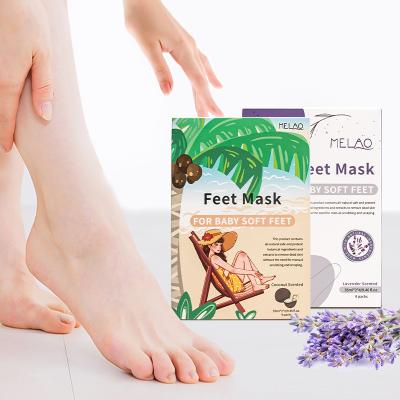 China Dead Skin Peeling Foot Mask Private Label Coconut Milk Foot Wax Foot Mask Skin Exfoliating To Remove Dead Heels Peeling 2 Pairs Exfoliant for sale