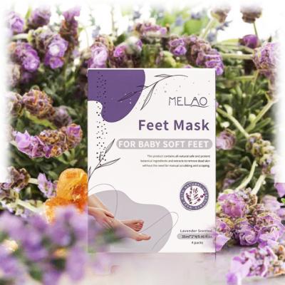 China Wholesale Customized Dead Skin Peeling Foot Mask MELAO Logo Coconut Milk Foot Wax Feet Mask Skin Exfoliating Treatment Remove Dead Peeling for sale