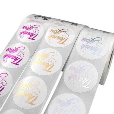 China Waterproof Alphabet Gold Foil Clear Labels Alphabet Scalar Vinyl Thank You Stamping Stickers Custom Small Business for sale