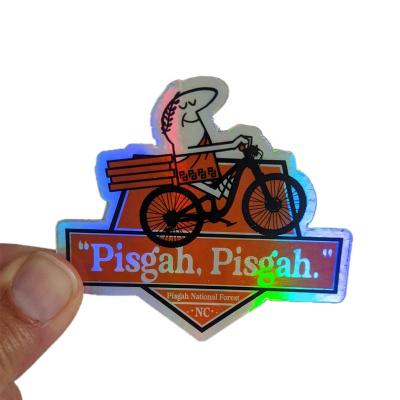 China Custom Die Cut Sticker Waterproof Thank You Stickers Holographic Logo Vinyl Paper Sheet Hologram Eggshell for sale