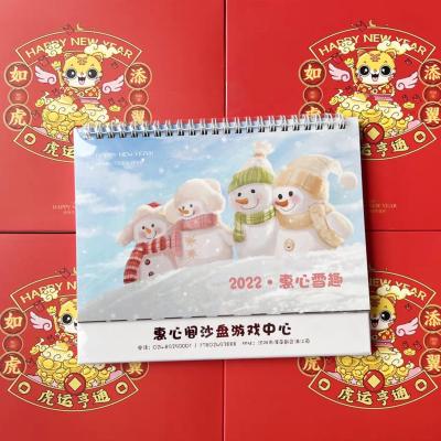 China Hot Sell Custom High Quality Spiral Yarn-O OEM Calendar Table Calendar Table Factory Monthly Flip Design Table Logo Printed 2022 Stand and Office for sale