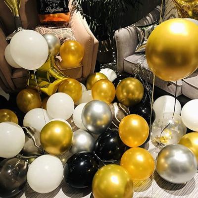 China Gift Toy Luxurious Black Gold Party Balloon Set Happy Birthday Letter Movie Balloon Birthday Decoration Party Decoration Foil Balloon for sale