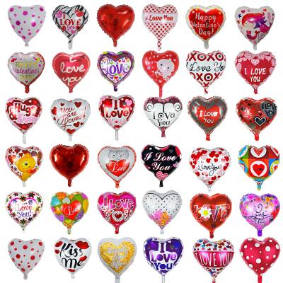 China Gift Toy 18inch Balloon Heart Shape Foil Balloons Valentine's Day Wedding Mounted Gold Birthday Party Decorations for sale