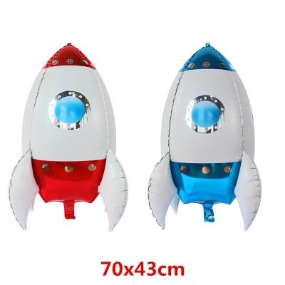 China Inflatable Gift Toy 4D Outer Space Galaxy Theme Rocket Foil Helium Balloons Kids Toys Boys Birthday Theme Party Decorations Air Globos for sale