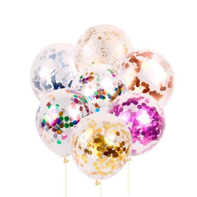 China Gift Toy Sequin Balloon Transparent Rose Gold Latex Confetti Balloons for Kids Birthday Party Wedding Celebration for sale