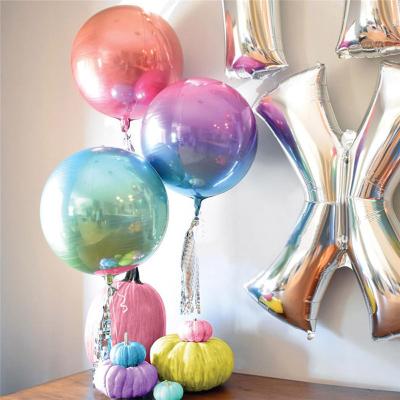 China 2021 Rainbow 4D Gradient Color Balloons 2021 Birthday Wedding Celebration Party Decoration Disco Balloon Photobooth Background for sale