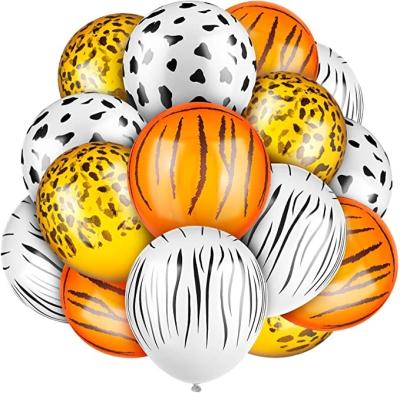 China Safari Animal Balloons Tiger Leopard Jungle Cow Zebra Balloons Toy Jungle Animal Print Balloons Gift for Party Decoration Jungle Birthday for sale