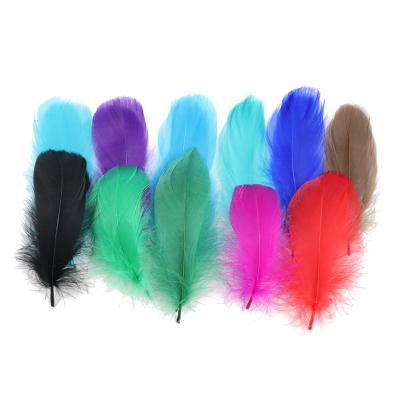 China Festival Decoration 3-5inch 6-12cm DIY Dyed Goose Feather Rainbow Feather Balloon Fill Wedding Dress Accessories Decorative Feathers DIY for sale