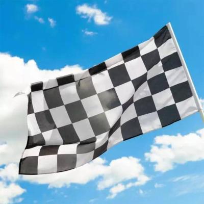 China 90*150cm Easy Checkered 3*5ft Flags Racing Polyester Flags Black And White Racing Flag For Racing,Race Car Party,Sports Events for sale