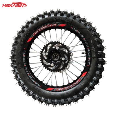 China Popular Off-Road Motorcycle 1.85X14 Inch Aluminum Alloy Wheel Hub With Decal Wheel Tire Assembly With Brake Disc for sale