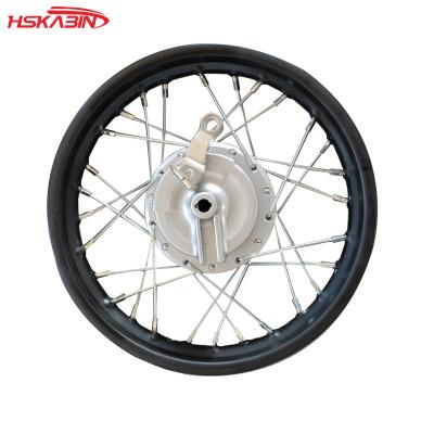 China Popular Off-Road Motorcycle 12 Inch Iron Wheel Hub 1.85X12-Inch Drum Brake With Hub Cover for sale