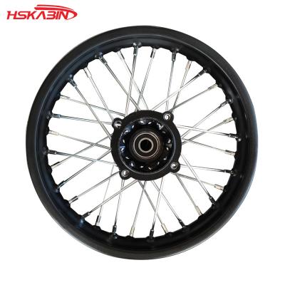 China Popular Motorcycle Off-Road Rear Wheel Hub 1.85X12 Inch Iron Ring Assembly With Oil Seal Rear Axle Hole 15/12 for sale