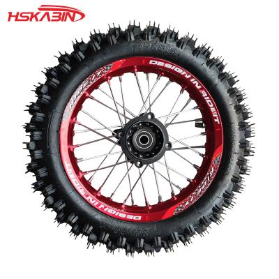 China Popular 60/100-14 And 80/100-12 Tire Decal Wheels With 12 Inch 14 Inch Aluminum Alloy Wheels Off Road Motorcycle for sale