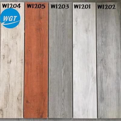 China Rustic Light Gray Bedroom Tiles Wood Look Tiles Wood Effect Ceramic Floor Flooring for sale