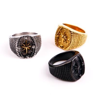 China Vintage European and American hot-selling new men's jewelry fashion stainless steel punk ring for sale