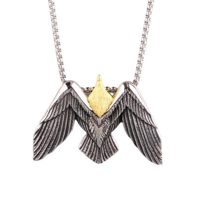 China European and American eagle male punk necklace fashion stainless steel pendant jewelry for sale