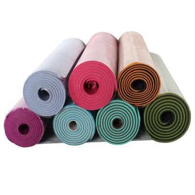 China Other sports and entertainment double-sided anti-slip texture gym accessories fitness large 6mm pvc yoga mat products for sale